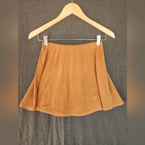 Faux Suede Mini Circle Skirt